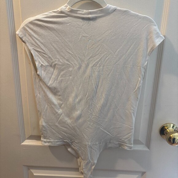 Dynamite Draped Crossover Bodysuit - White Size S - Picture 2 of 2
